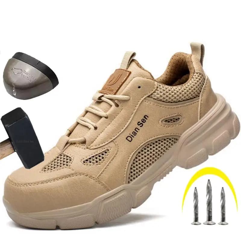 Lightweight Safety Shoes Men Work Shoes Steel Toe Cap Sneakers Man Breathable Shoes Anti-Punctur protective shoes Warehouse