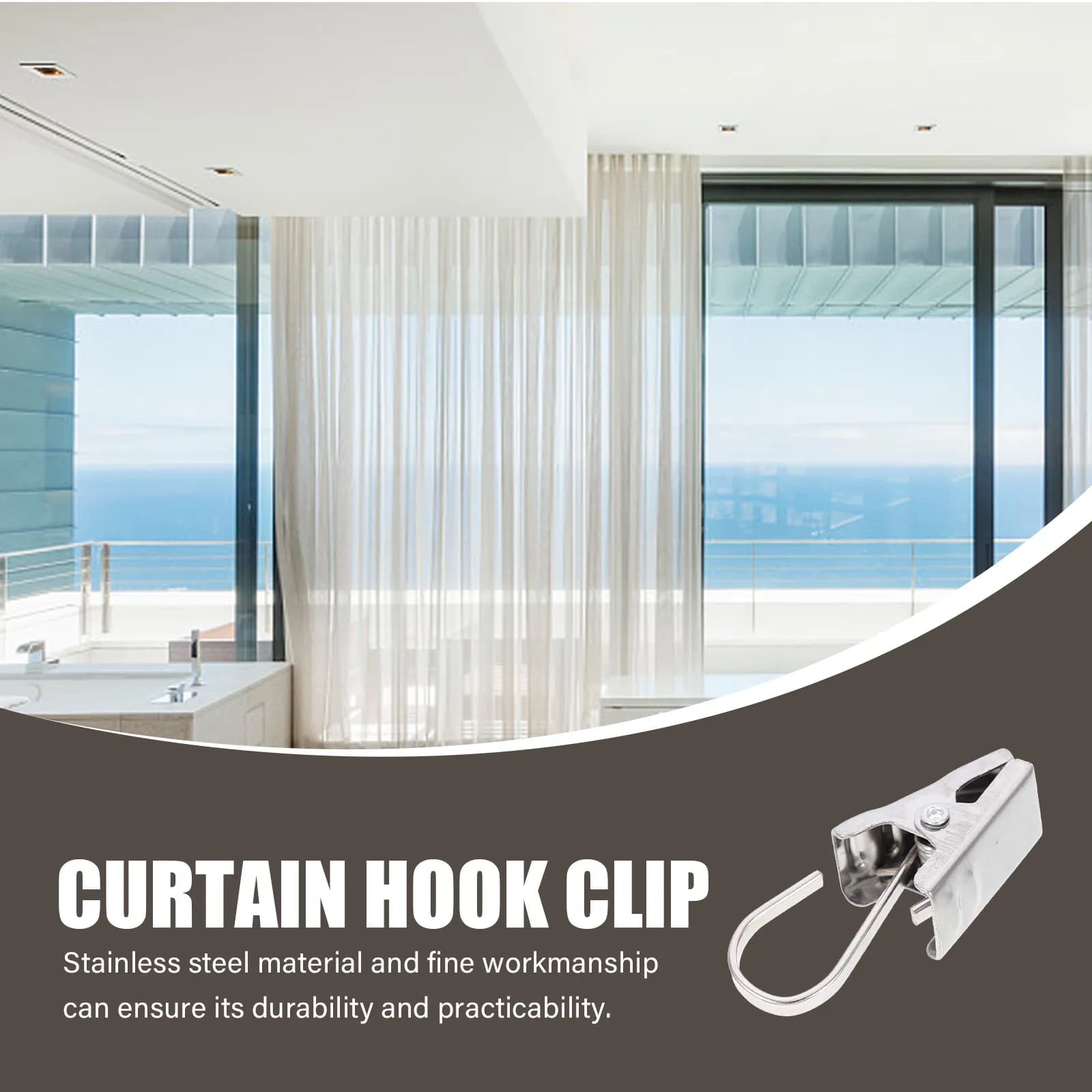 Curtain Clips for Drapes Heavy Duty Hooks with Clamp Fixator Hanging Hangers Curtains