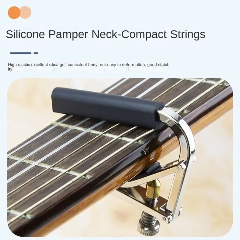 Capotasto per chitarra con design estrattore per perno con supporto per plettro con cuscinetto in silicone Clip per accordatura per chitarra Regolazione del tono portatile