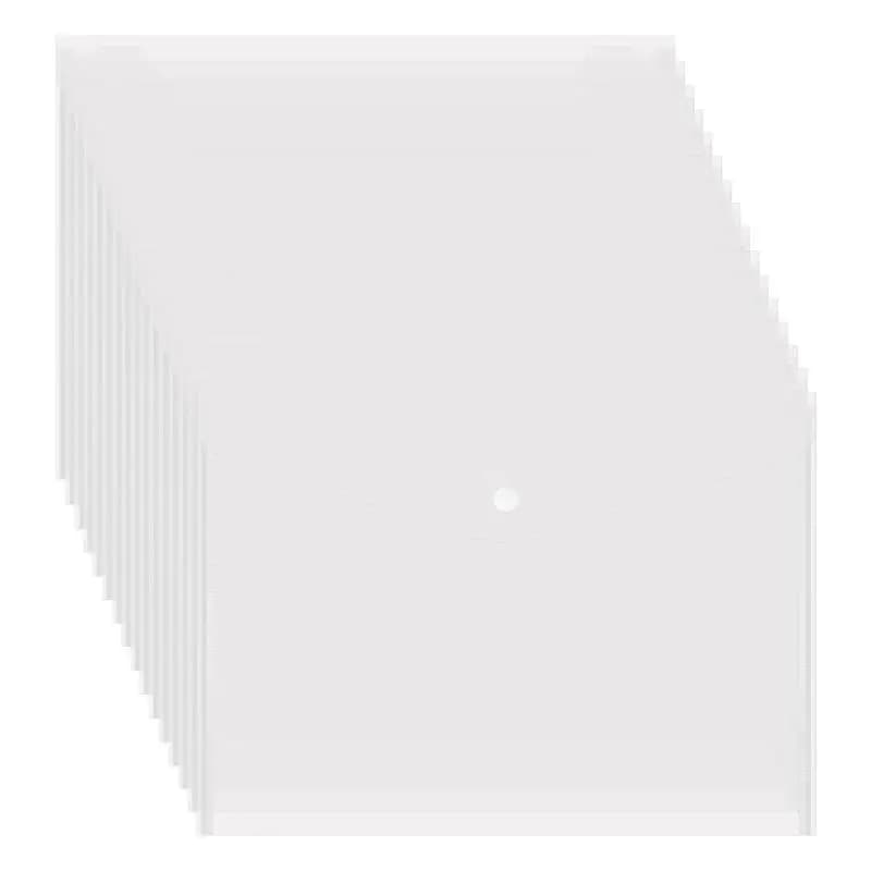 100PCS A4 Folder Bag Transparent Plastic Water Resistant File Holder File Paper Office Supplies Documents Protectors-Y18A