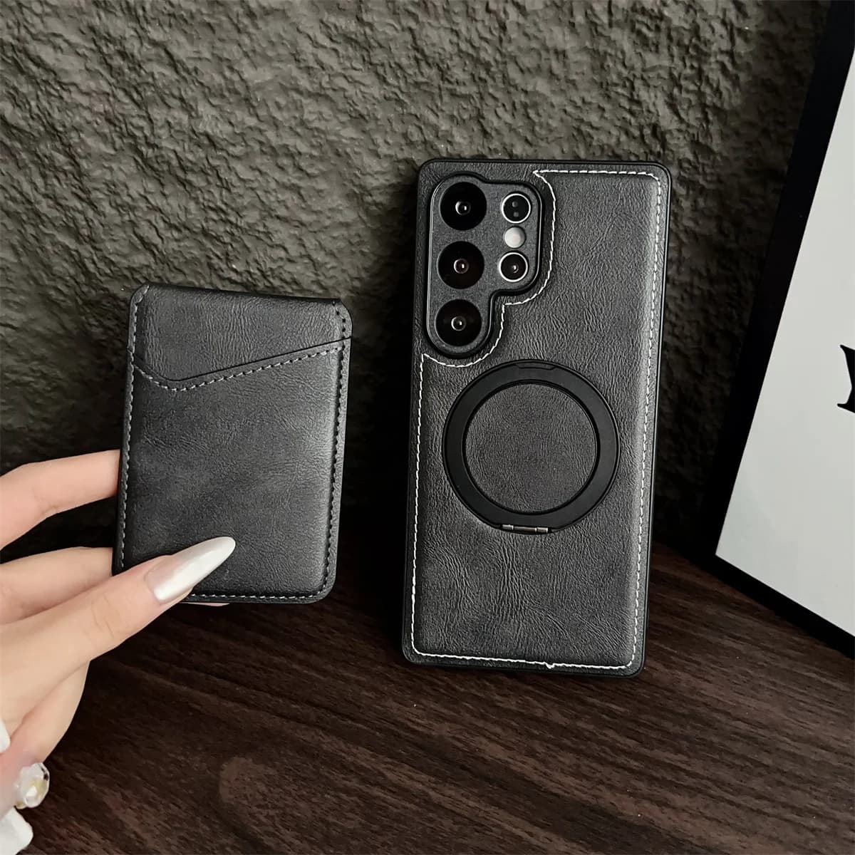 Magnetic Wallet Card Holder Phone Case for Samsung Galaxy S25 FE S24 Ultra S22 Plus A15 A16 A17 A25 A26 A35 A36 A55 A56 A06 A07