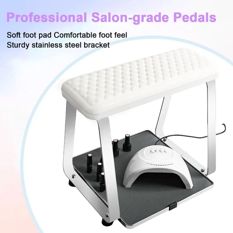 Stainless Steel For Home And Salon Use Pedicure Stool-Pedicure Station Featuring Movable Footrest And Hand Pillow