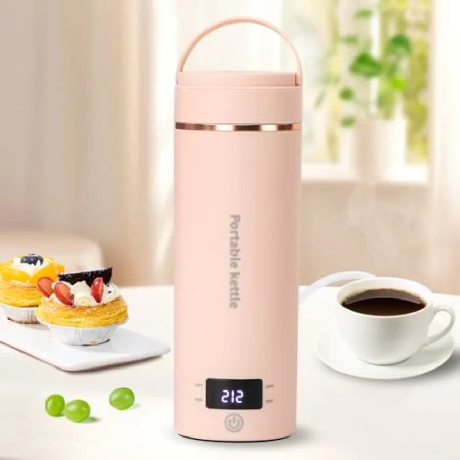 Travel Electric Kettle Portable Mini Kettle, Small Hot Water Boiler with 4 Temperature Settings, 304 Stainless Steel, Fast Boil