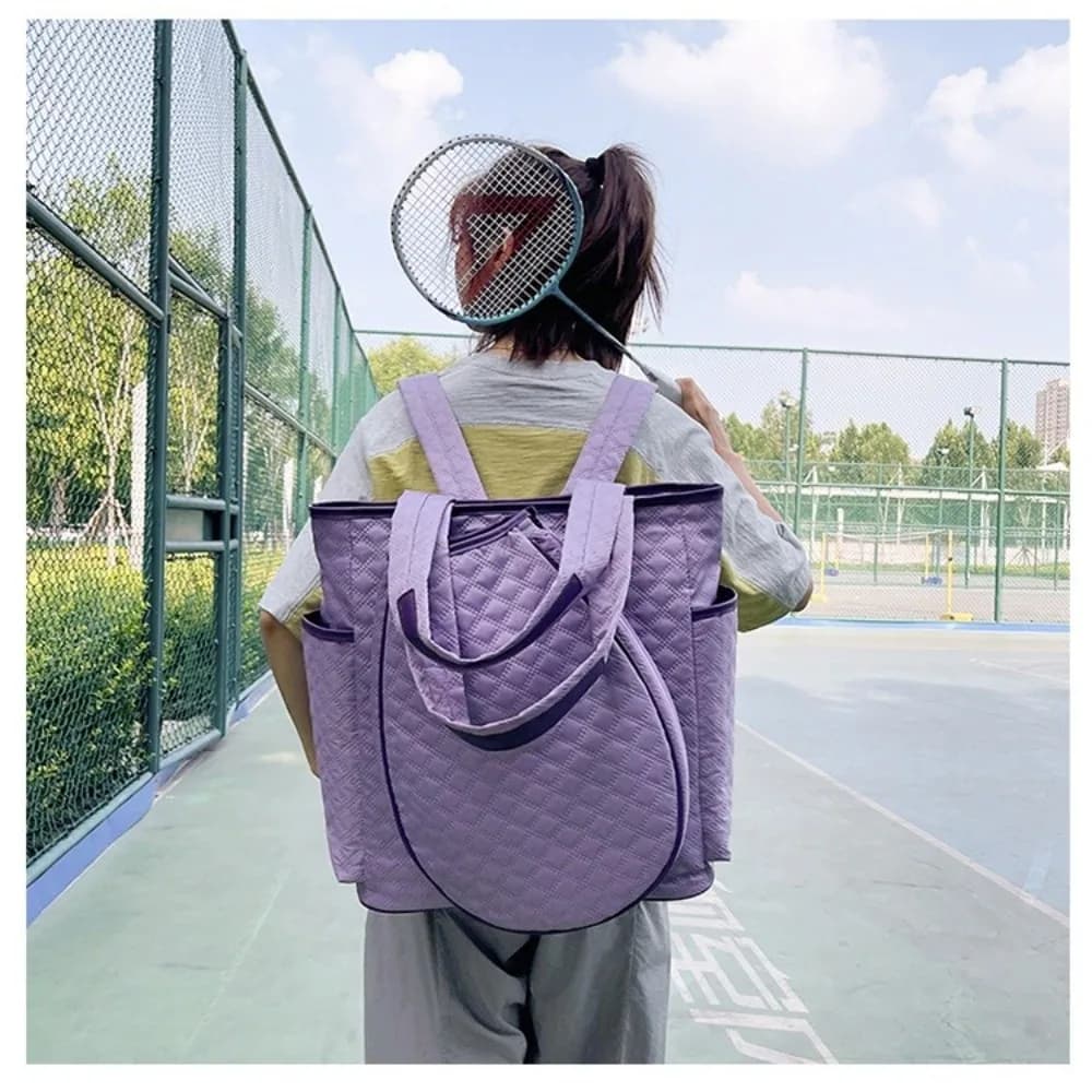Borsa da Tennis Elegante e Leggera, Extra-Large, Impermeabile, Versatile, Trapuntata, per Racchette da Pickleball, per Donne e Uomini