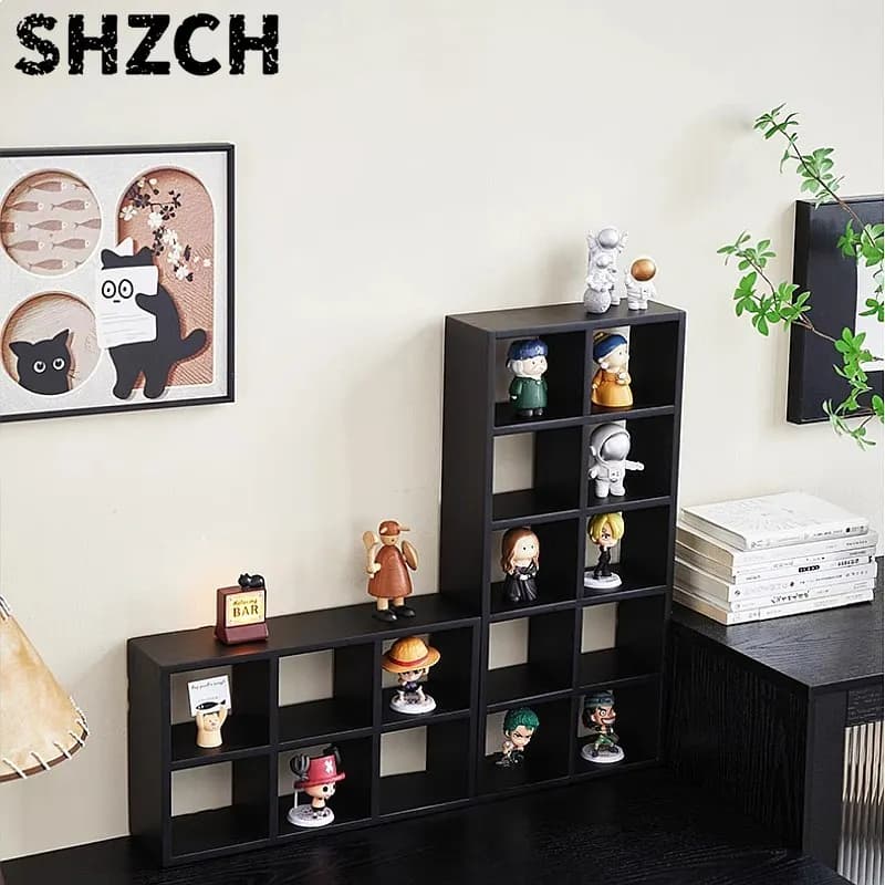 Solid Wood Wall-Mounted Multi-Tier Shelf Organizer Storage Rack for Living Room Office Display