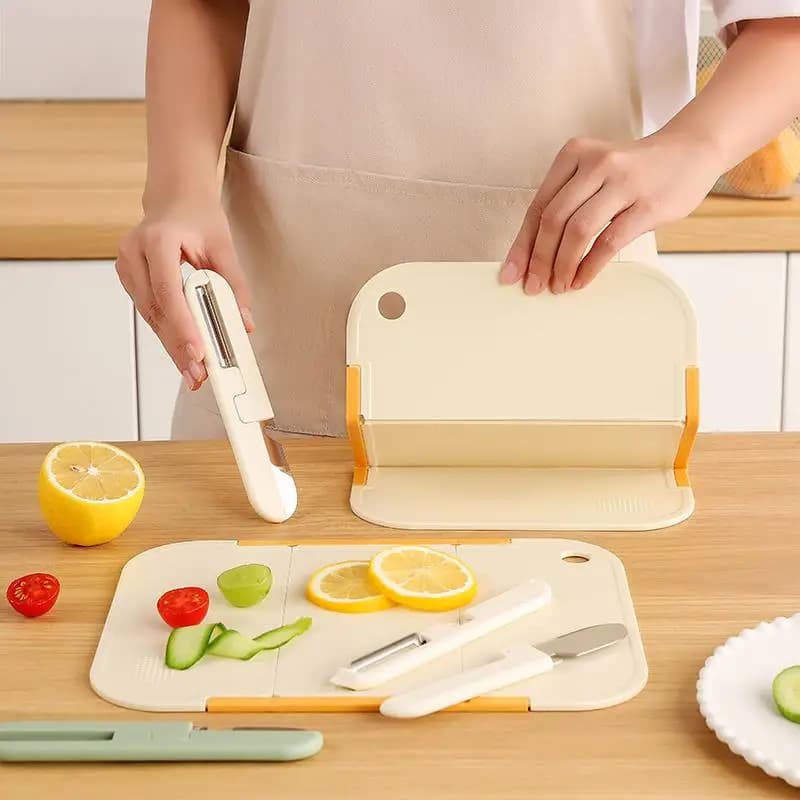 Tagliere Ultra-Sottile Portable Tee-Sta for Domestic Use, from Kitchen, from Camping, for Fruit, with Integrated Slicing Function