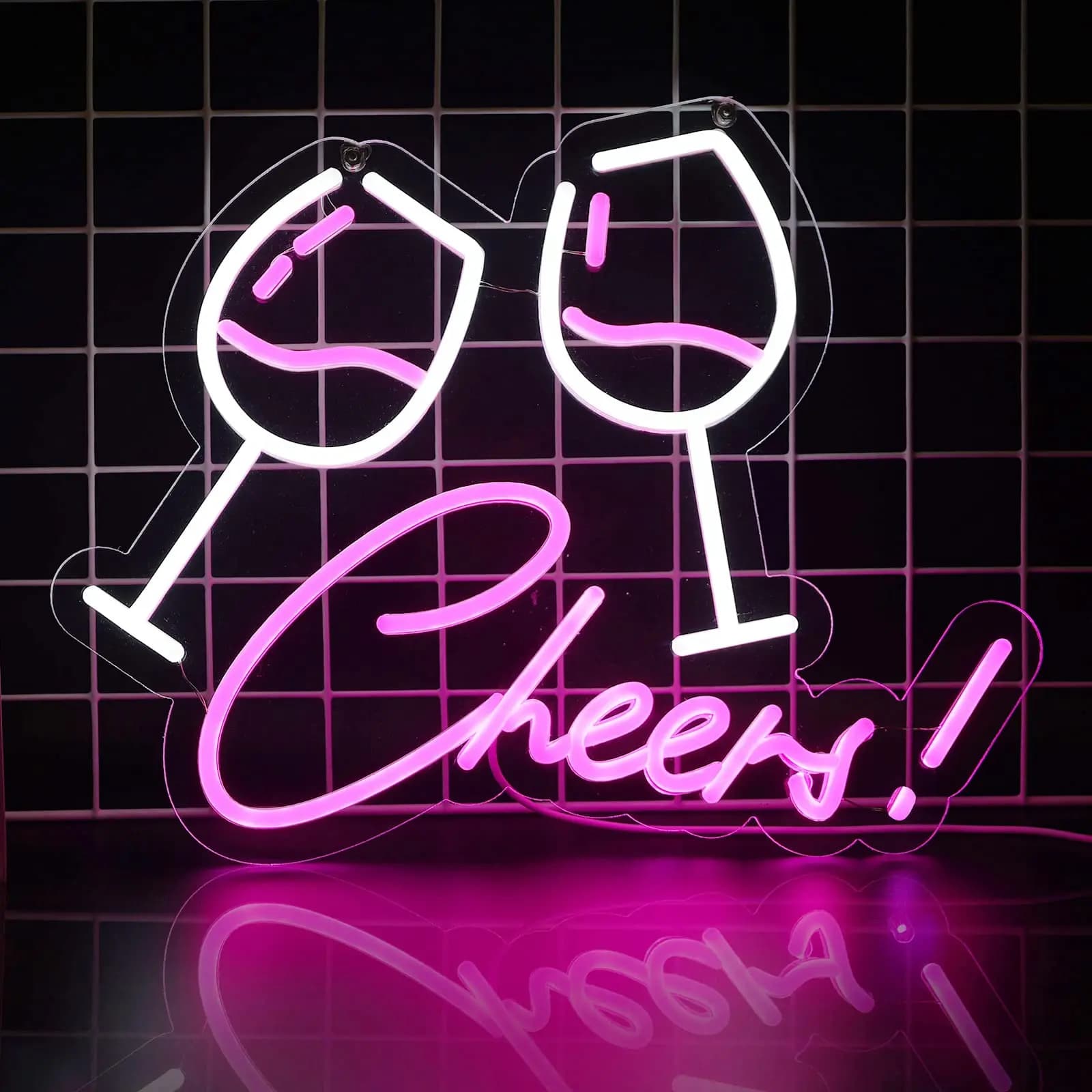 Personalizzato LED Neon Cheers Insegne al neon alimentate tramite USB Luce notturna 3D Wall Art per la casa Man Cave Party Club Bar Negozio Wall Art Decor