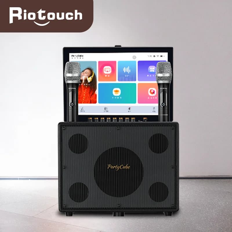 Macchina per karaoke Macchina per feste in casa da 14 pollici Set di altoparlanti per karaoke Lettore per karaoke con selezione di canzoni intelligente