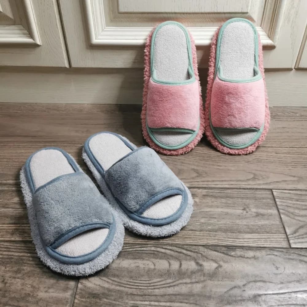 Detachable Microfibre Mop Slippers Washable Creative Floor Mopping Slippers Solid Color Soft Tile Cleaning Slippers Wood Floor