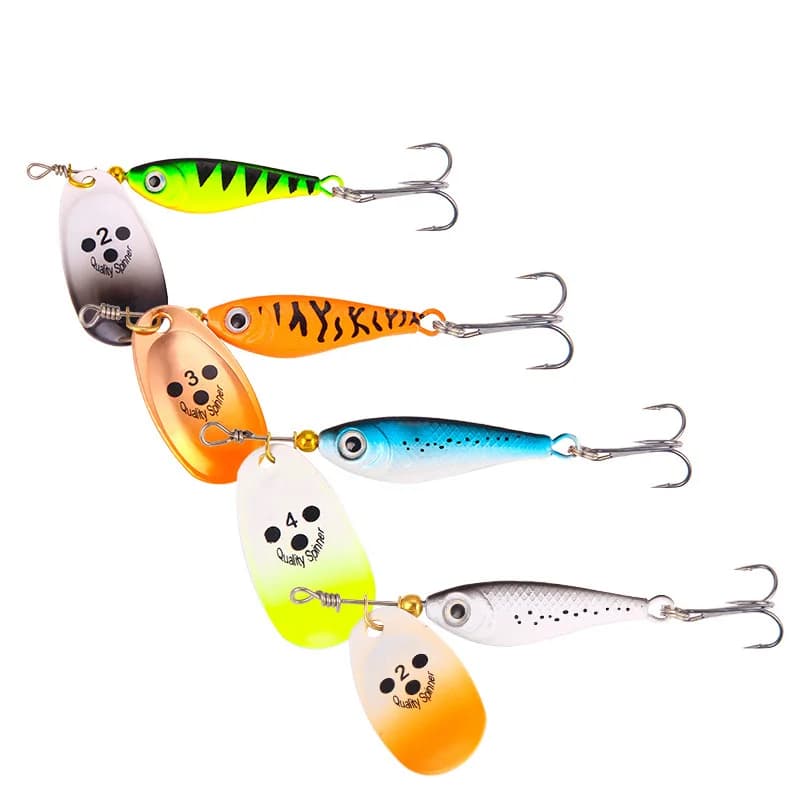 1 pz rotante metallo Spinner esche da pesca paillettes Iscas artificiale esche dure merda Bass luccio Treble Hook affrontare 11g 15g 20g