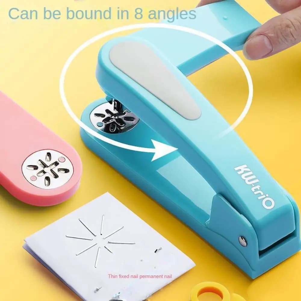 Cucitrice per carichi pesanti Cucitrice multifunzione per carichi pesanti senza sforzo Macchina per rilegatura rotativa a 360 gradi in metallo Forniture per rilegatura