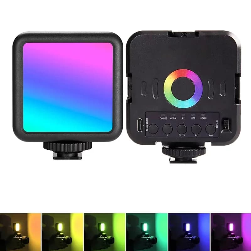 Luce LED RGB a colori per video, mini luce LED per fotocamera, 1800mAh ricaricabile, lampada LED tascabile per illuminazione di foto e video