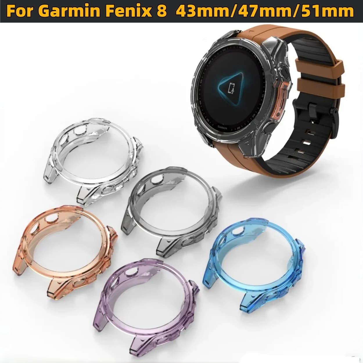 TPU soft case For Garmin Fenix 8 43mm 47mm 51mm smart watch bumper Screen protector Fenix8 51mm Smart watches accessories
