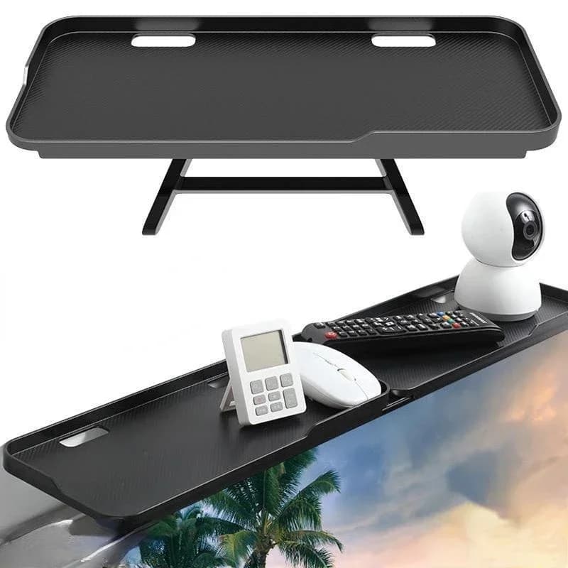 Supporto da Scrivania Regolabile e Pieghevole per Schermo TV, Monitor, Router, Set-Top Box, Lettore Multimediale, Accessori per Ufficio e Casa