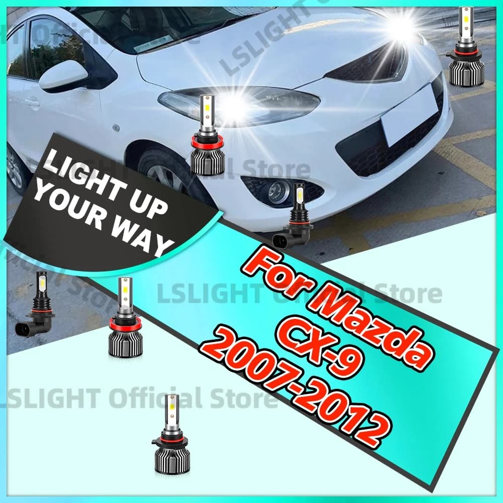 2/6x CSP 3570 Fari 6000K 12V Lampadine fendinebbia per Mazda CX-9 2007 2008 2009 2010 2011 2012 LED abbaglianti e anabbaglianti 20000LM 120W