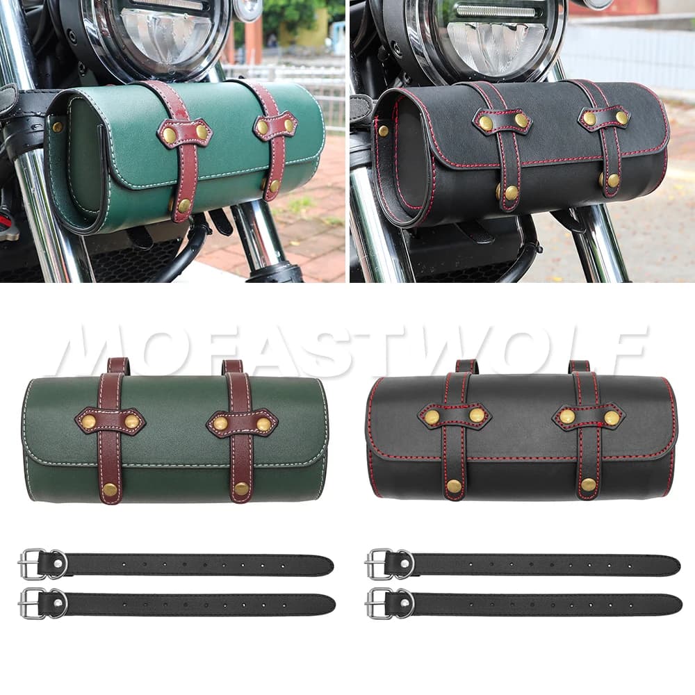 Borsa Universale per Moto, Borse Laterali in Pelle PU, Borsa Porta Attrezzi per Forcella Anteriore e Posteriore, Bagaglio per Harley Sportster CM300 500
