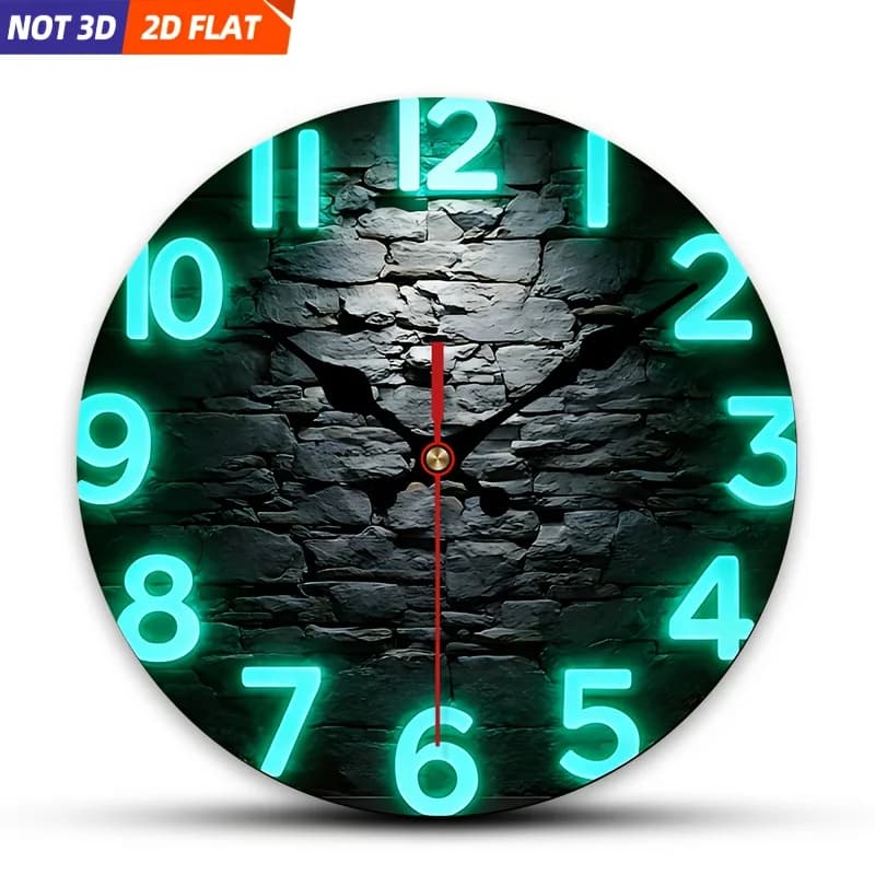 Orologio da parete moderno e minimalista in pietra - Orologio da parete rotondo in legno silenzioso e senza ticchettio, adatto per camera da letto, ufficio - Batt