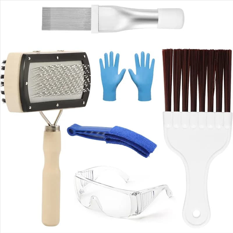 A74E-Air Conditioner Fridge Brush Set- 6 Pcs AC Coil Cleaner Brush, Double-Sided Condenser Fin Cleaning Tool For Home