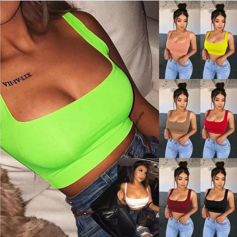 Sexy Crop Tops Women Solid Halter Women Summer Camis Backless Camisole Fashion Tube Top Bralette Female Sleeveless Cropped Vest