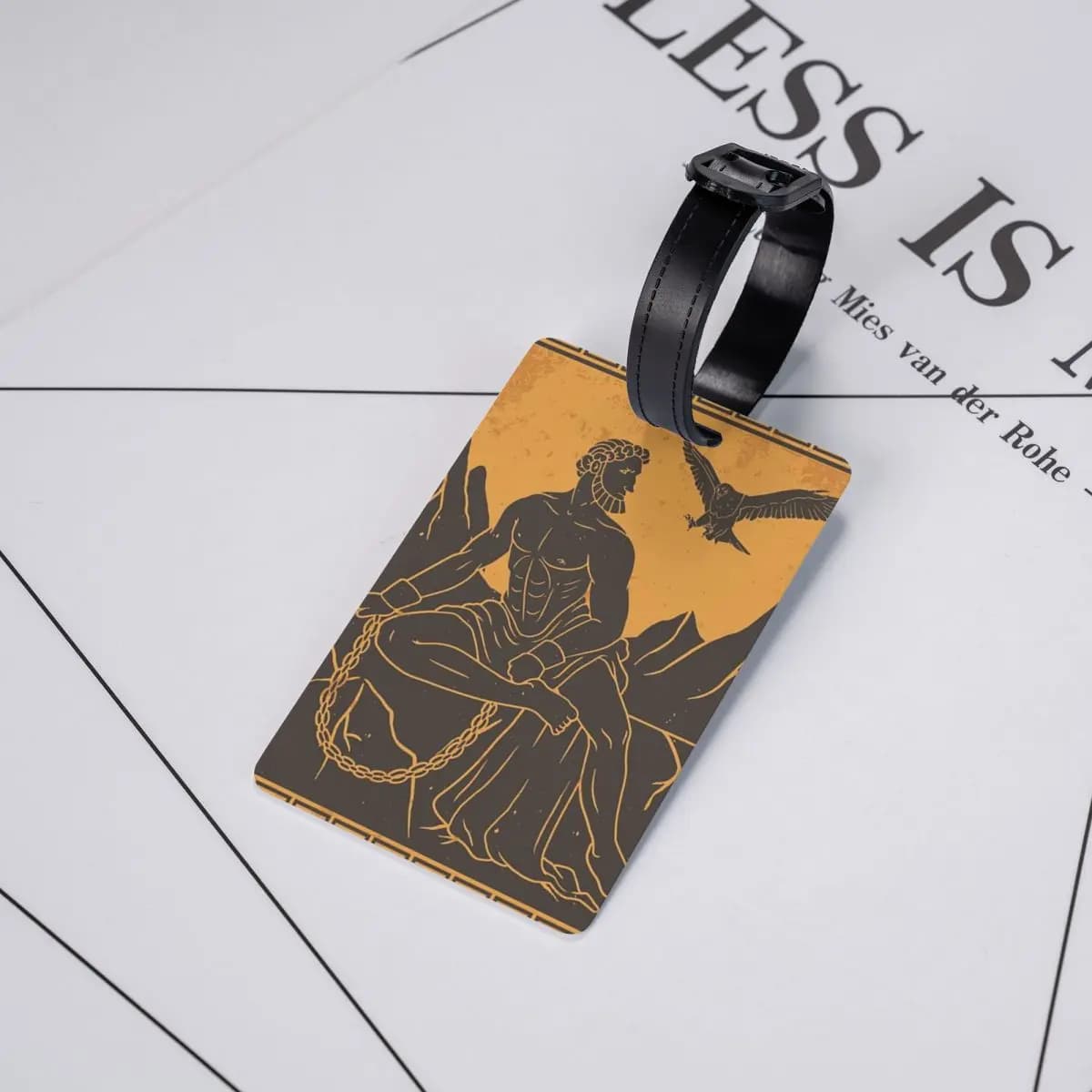 Etichette per bagagli della mitologia greca Prometheus, accessori per valigie, etichetta per bagaglio da viaggio, porta etichette per imbarco, porta nome e indirizzo