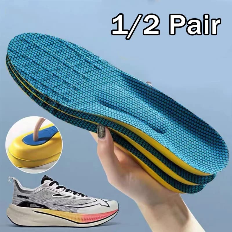 1/2 Paio di Solette Sportive 4D Morbide Deodoranti, Supporto per Arco Plantare, Solette Elastiche Massaggianti per Scarpe da Corsa