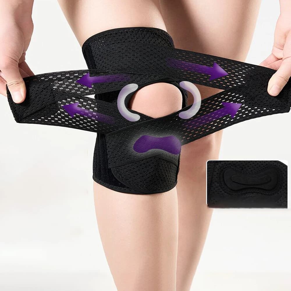 Ginocchiera per Dolori al Ginocchio, Supporto Compressivo con Tessuto a Rete Laterale, Stabilizzatori per Lesioni al Menisco, Legamento Crociato Anteriore e Sollievo dall'Artrite
