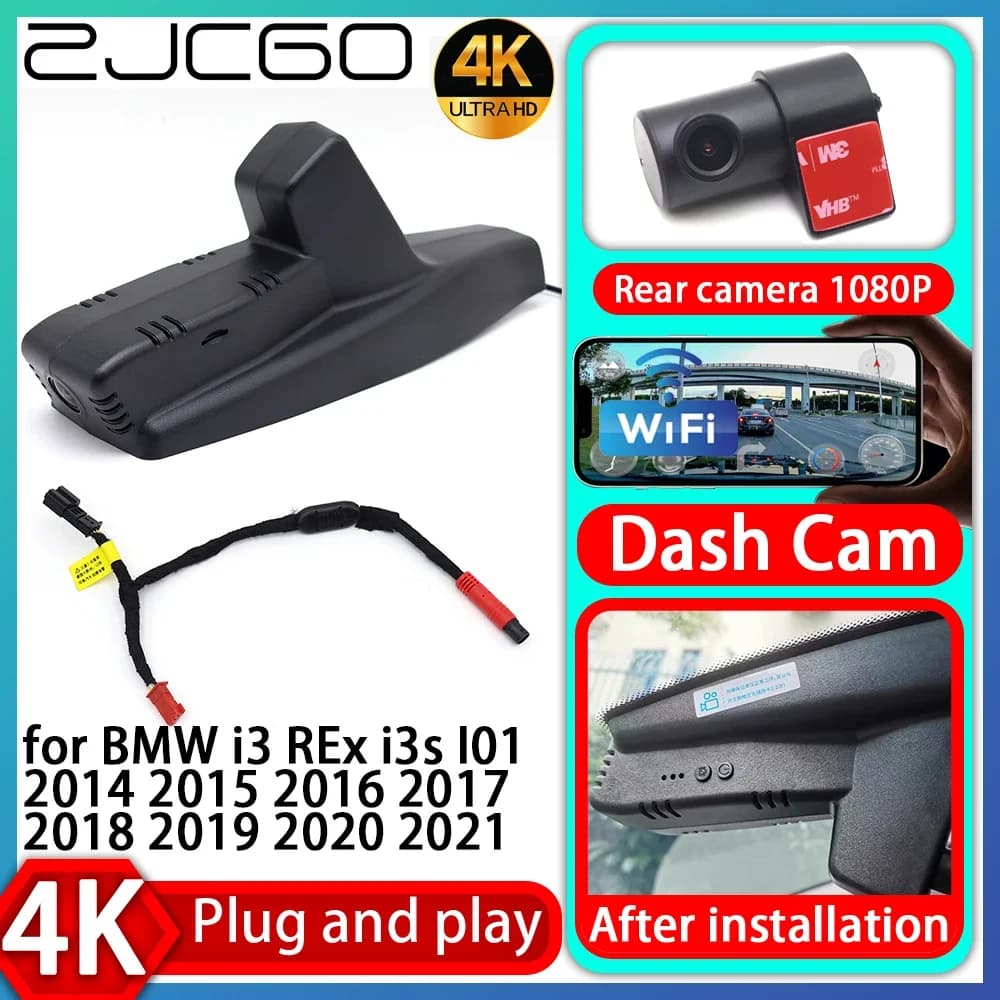 Telecamera DVR UHD 4K 2160P Plug and Play per BMW i3 REx i3s I01 2014 2015 2016 2017 2018 2019 2020 2021