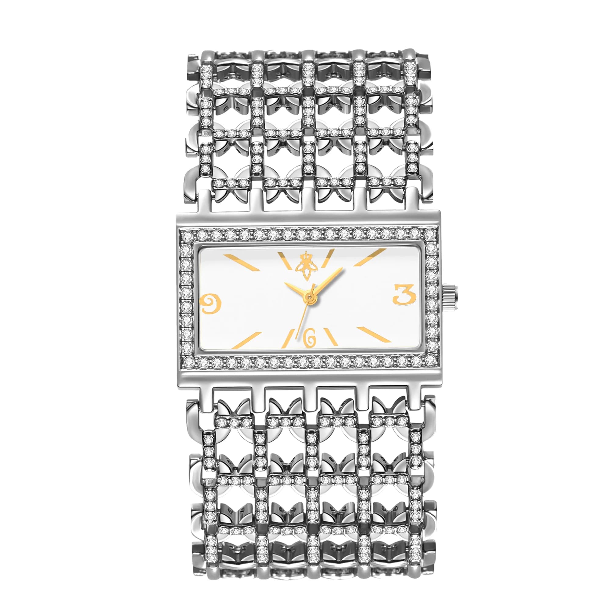 YaLaLuSi Black Gold and Women's Wrist Watch with Crystals and Diamonds, Fashionable, Waterproof, Sports, Quartz, With Mineral Glass, Free Shipping