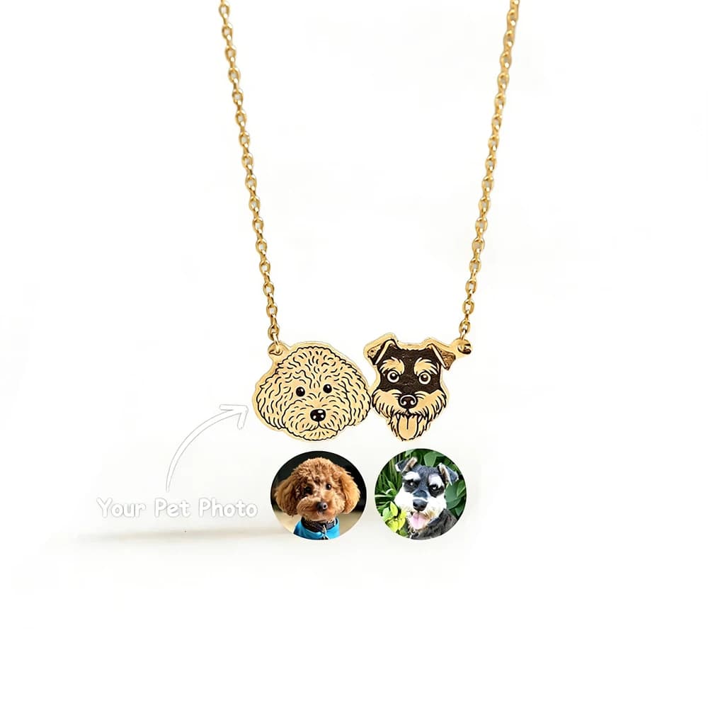 Collana con Ritratto Personalizzato di Animali Domestici e Nome, Gioiello Commemorativo in Acciaio Inossidabile Inciso al Laser, Regalo per la Famiglia