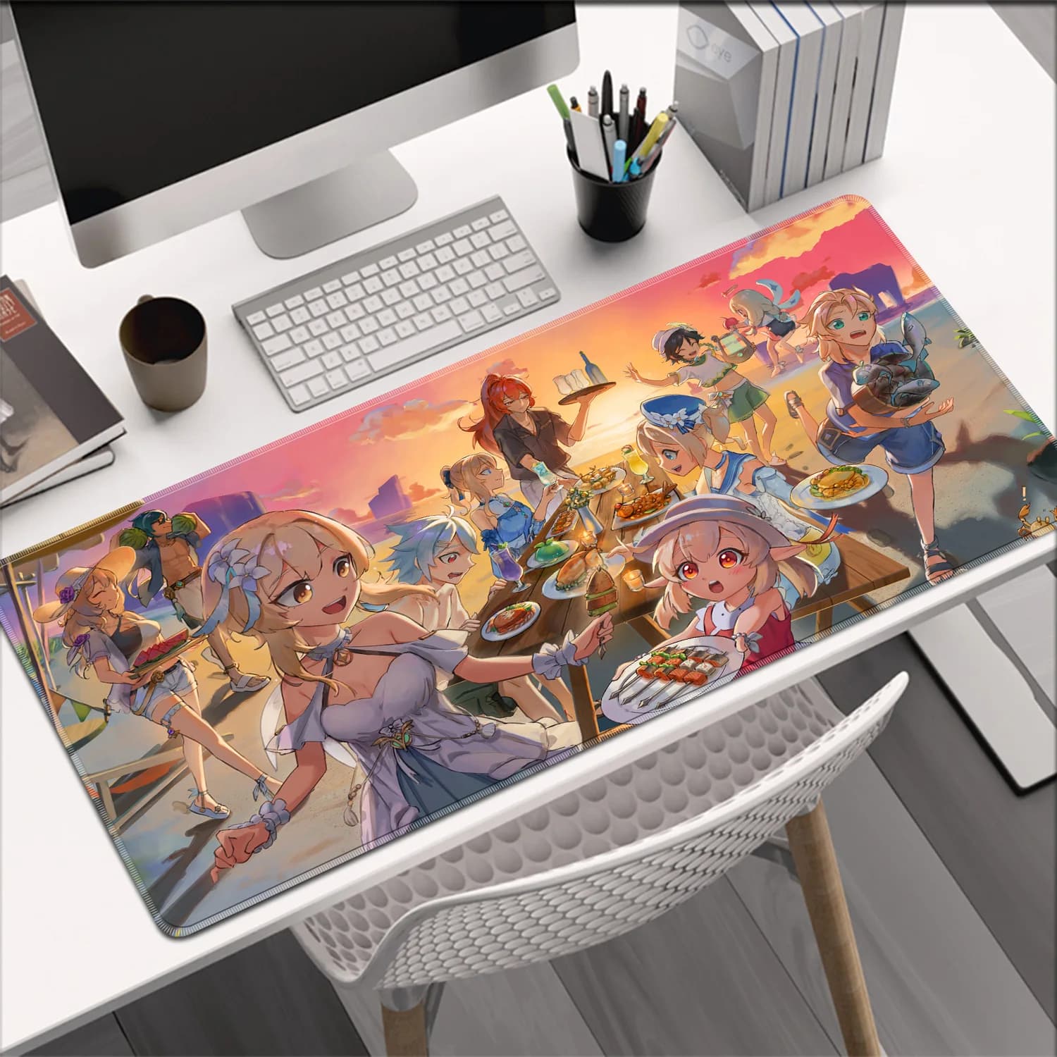 Mousepad Genshin Impact Large 600x350 Gaming Mouse Pad XXl LockEdge Thickened HD Computer Keyboard Table Desk Mat Mouse Mat