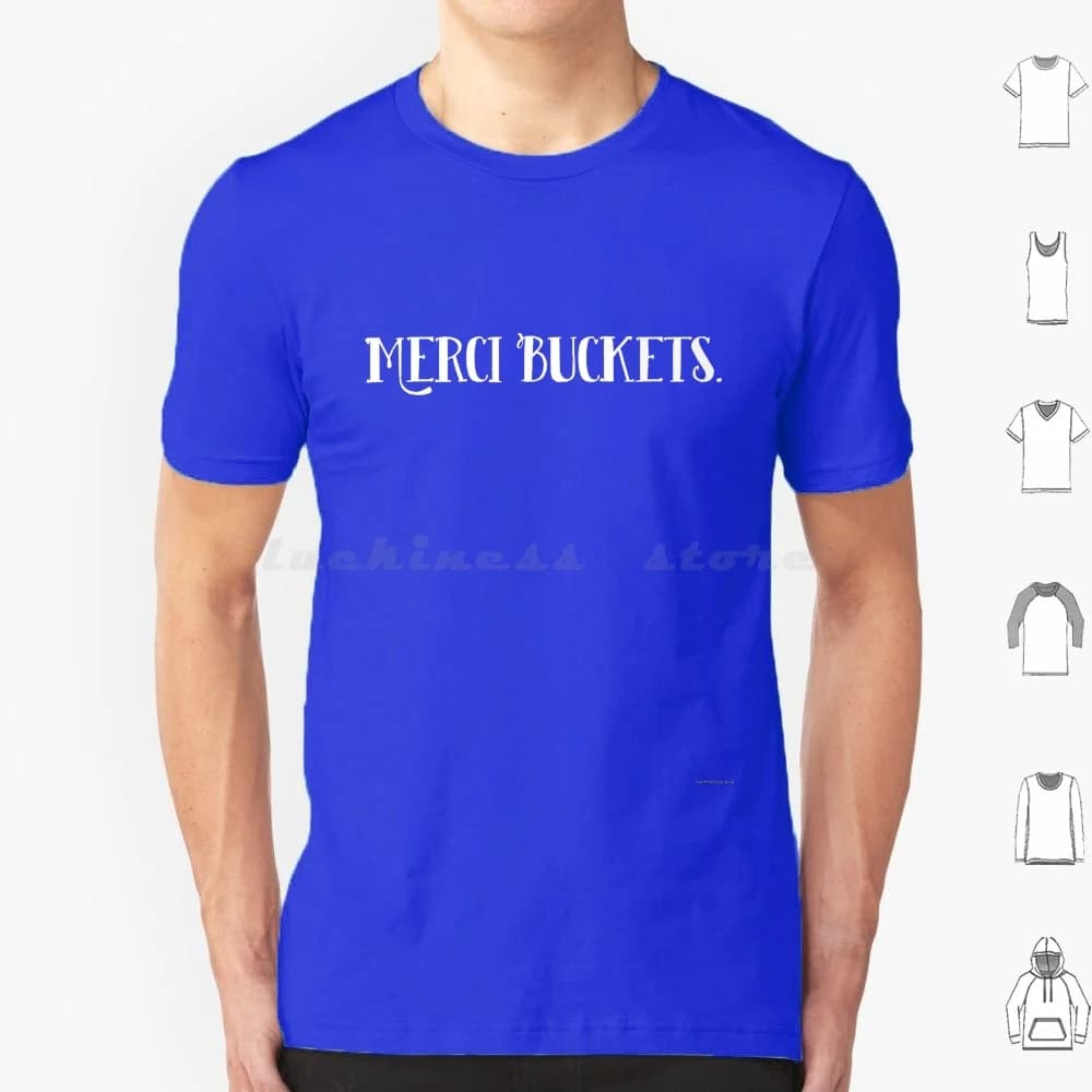 Secchielli Merci. T-shirt 6XL in cotone, maglietta cool, Better Off Dead, citazione del film della cultura pop degli anni '80, John Cusack, scherzi francesi, Merci Merci