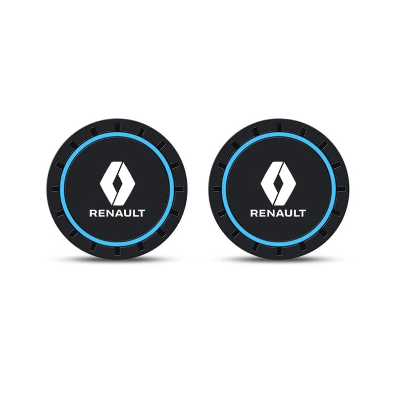 2PCS Car Covers Water Cup Slot Anti-slip Mat Waterproof Cup Mat for Renault RS Koleos Captur Kadjar Megane Clio Twingo Scenic