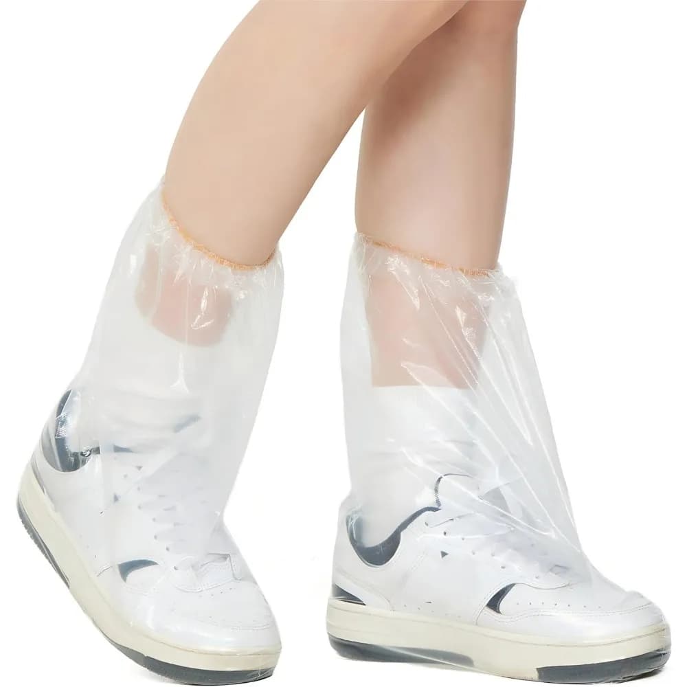 Copriscarpe impermeabili usa e getta per la pioggia, 10 paia di copristivali da pioggia in plastica trasparente resistente e antiscivolo per uomo e donna da utilizzare