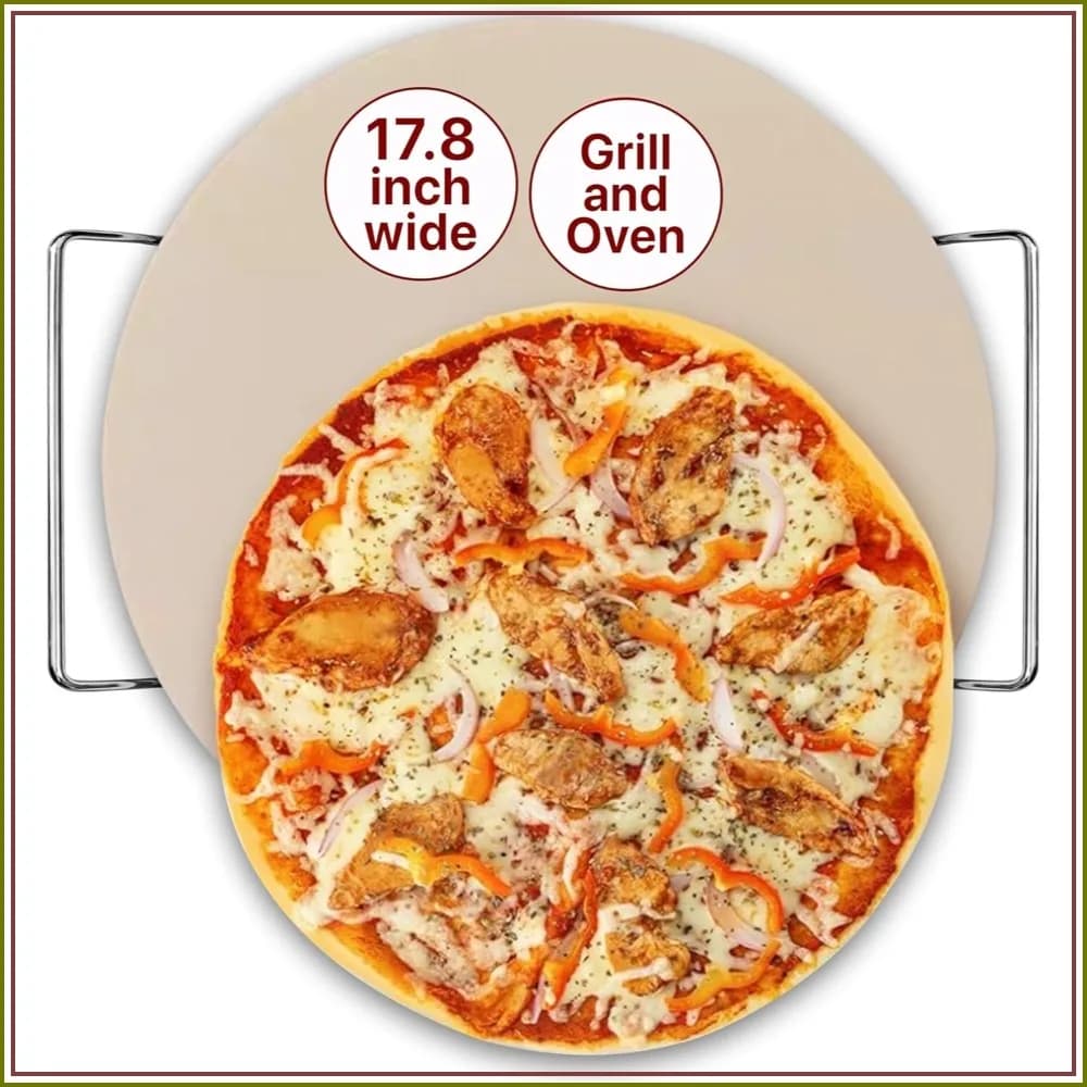 18 Inch Extra Large Pizza Stone for Oven - Durable Ceramic, Heat Resistant to 1,472°F, Perfect for Homemade Pizza & Bread