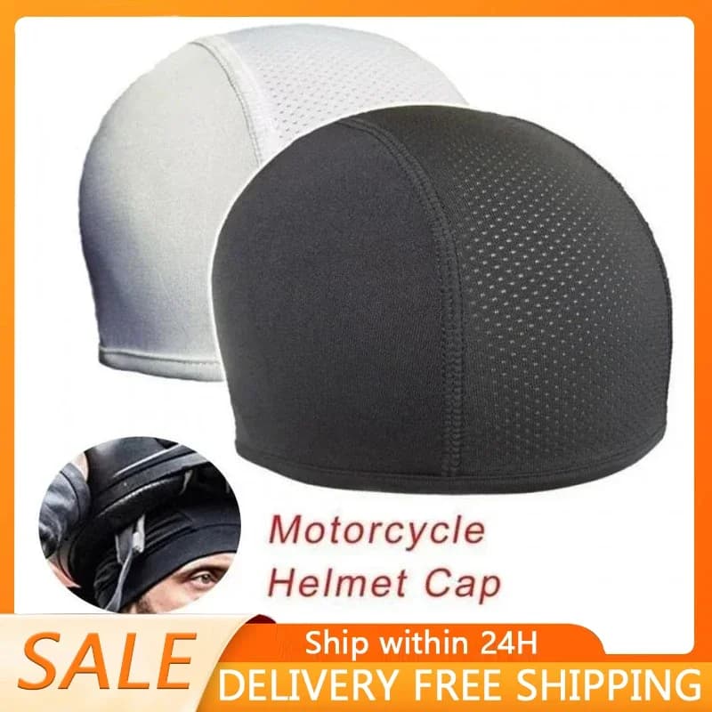 1pc sports cap racing cap cycling cap with skull moisture absorption cooling helmet lining inside dome cap