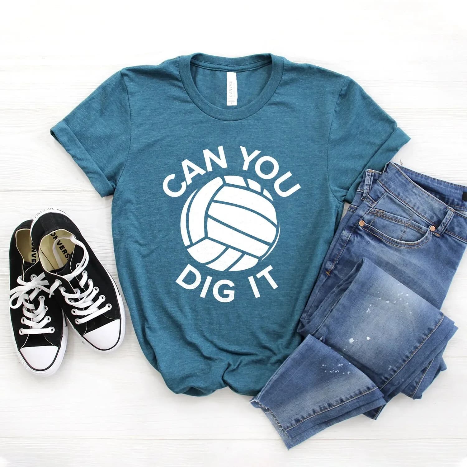 Can You Dig It T Shirt Volleyball Love Vball Girls Team Softstyle