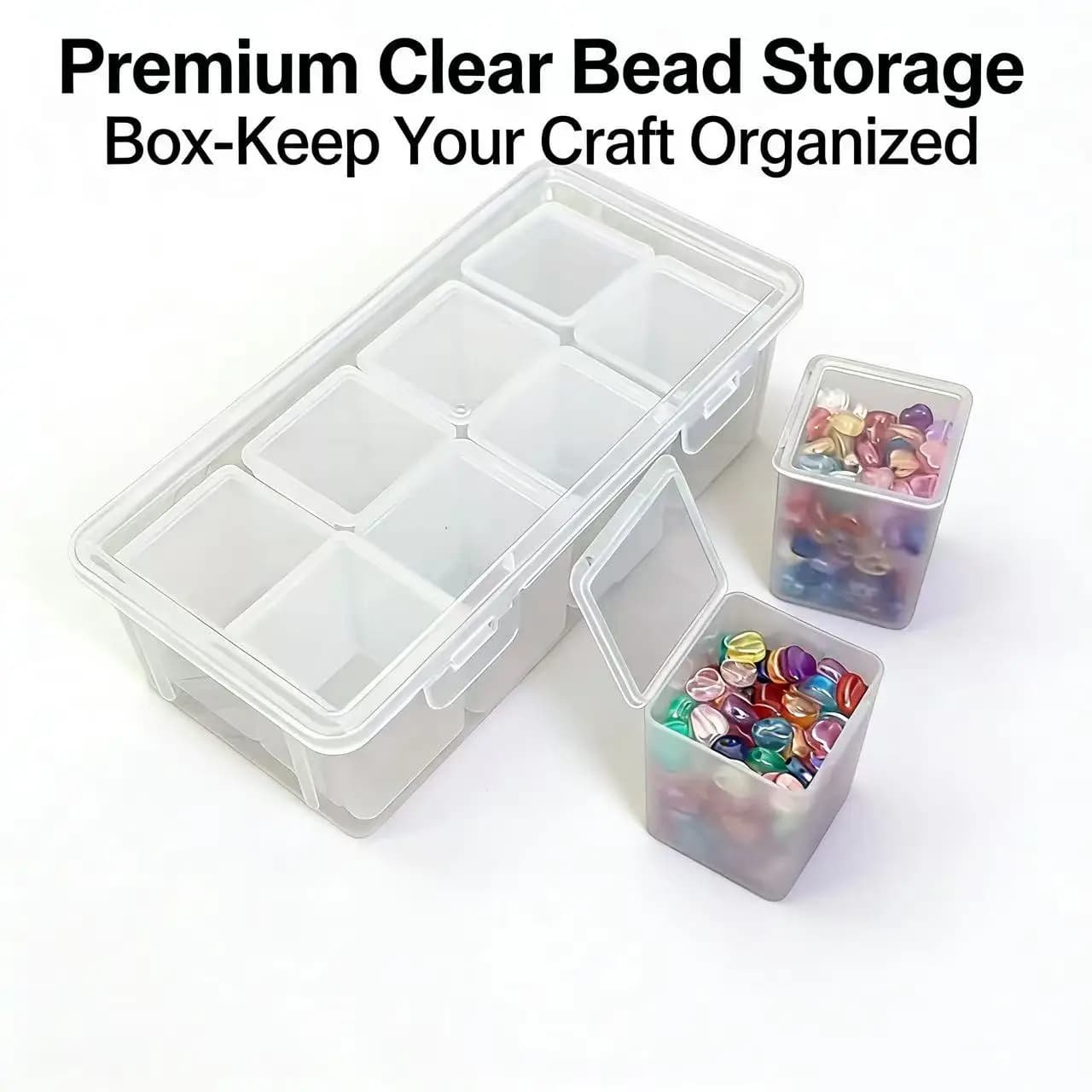 8 Grids Square Storage Box Jewelry Beads Diamond Painting Organizer