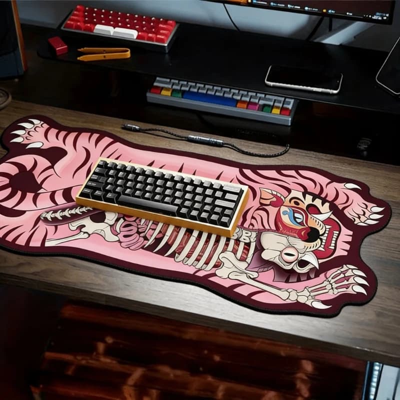 VIKAMA Realistic Tiger Mouse Pad Fierce Desk Mat Gaming Mat Controller Mat Non-Slip Desktop Protective Carpet