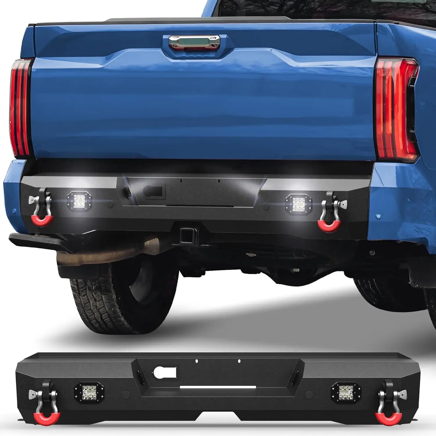 Paraurti Posteriore per Toyota Tundra 2022-2026 con Pedana, Luci Fendinebbia, Luci Targa e Anelli a D, Parti Modificate per Pickup