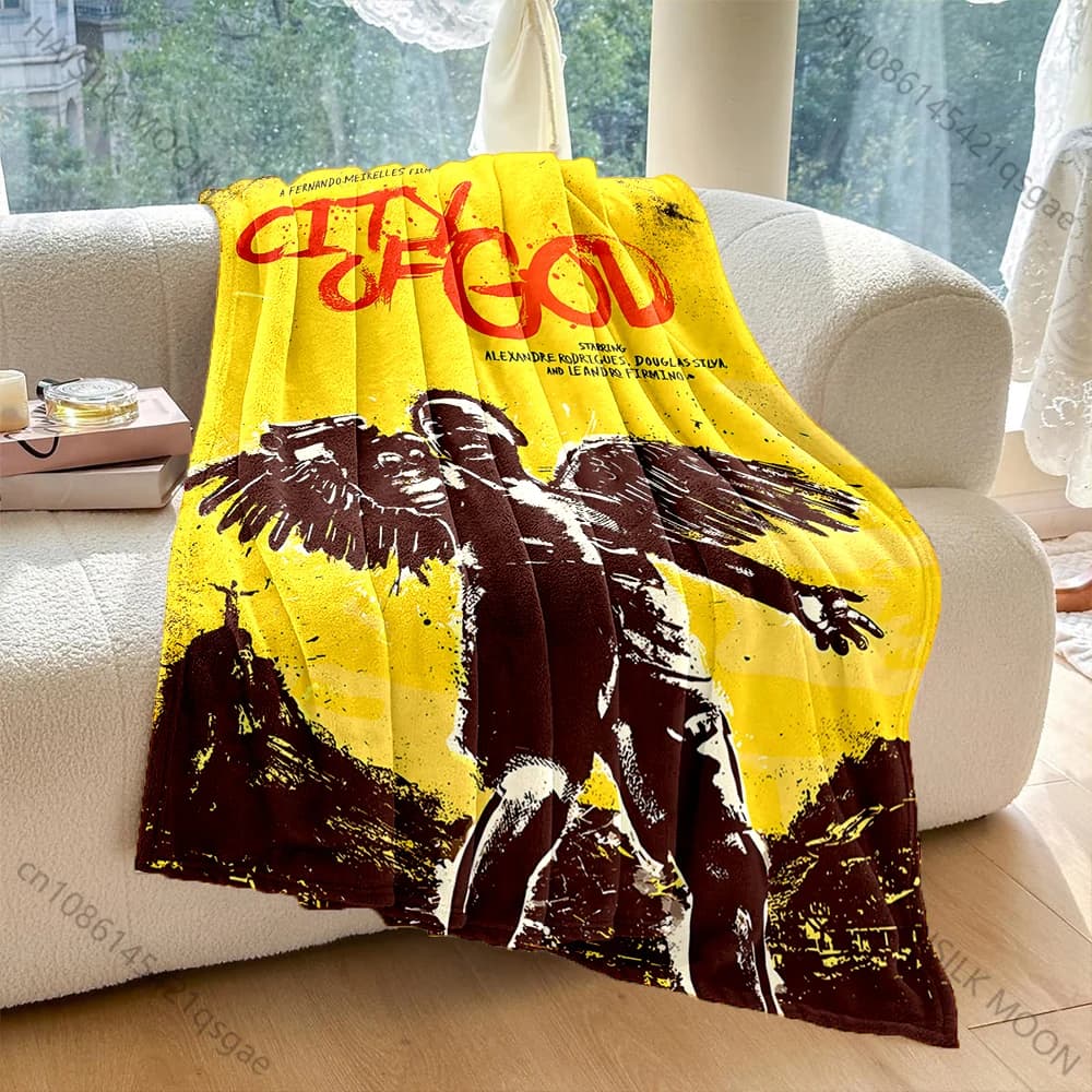 1PC City, stampa artistica con pistola, poster artistico, coperte calde per adulti e bambini, per casa, viaggi, auto, morbide e confortevoli, adatte a tutte le stagioni