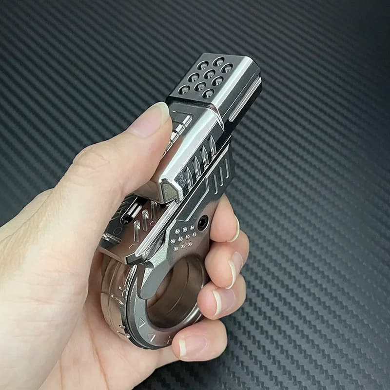 Azu EDC Fidget Spinner in Acciaio Inossidabile con Funzione Push Slide, Giocattolo Antistress Multifunzione per Alleviare l'Ansia e lo Stress, Giocattolo a Cricchetto per Decompressione, Regalo