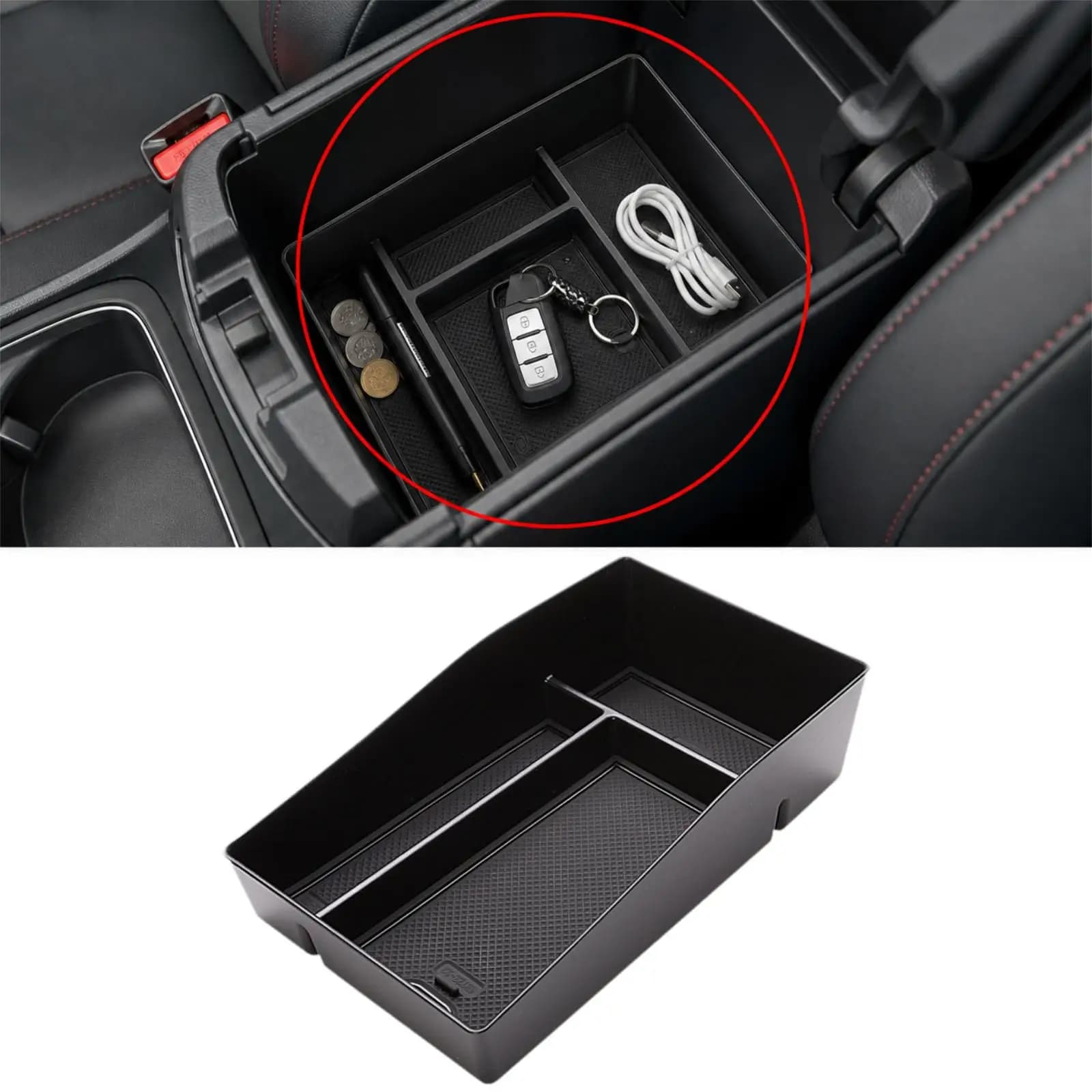 Car Armrest Storage Box Container Easy Installation Comfort Multifunctional Center Console Organizer for v