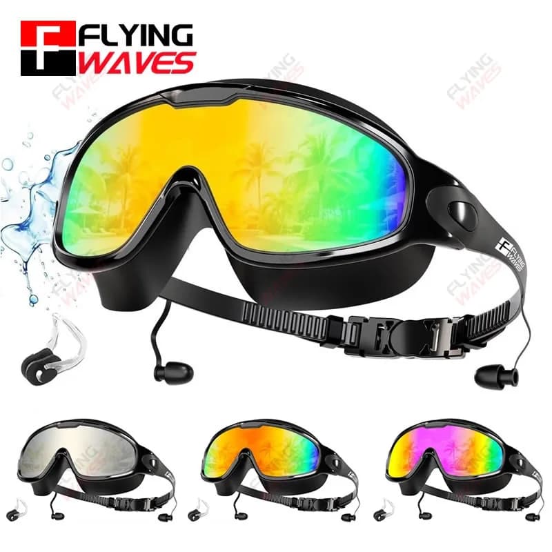 New Swimwear for Adults with Large Visual, Anti-fog, Anti-UV, Without Lost, with Earrings for Men, Women and Young