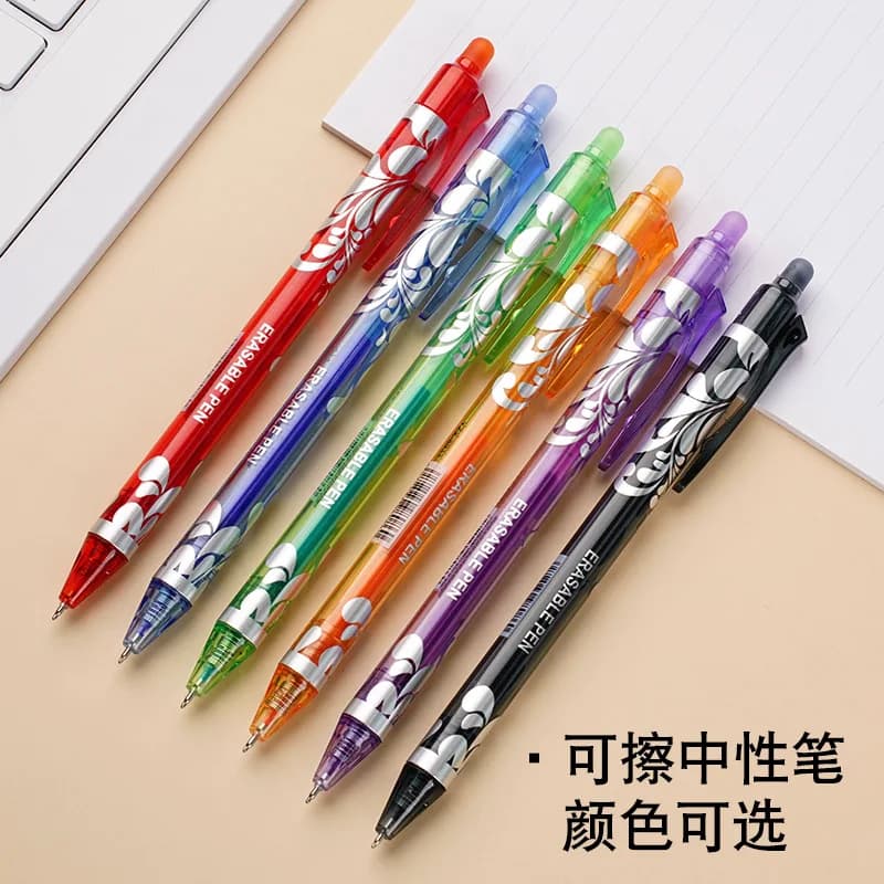6 pezzi 0,5 mm set di penne gel cancellabili 6 colori inchiostro scrittura penne gel ricariche aste manico lavabile per forniture di cancelleria per ufficio scolastico