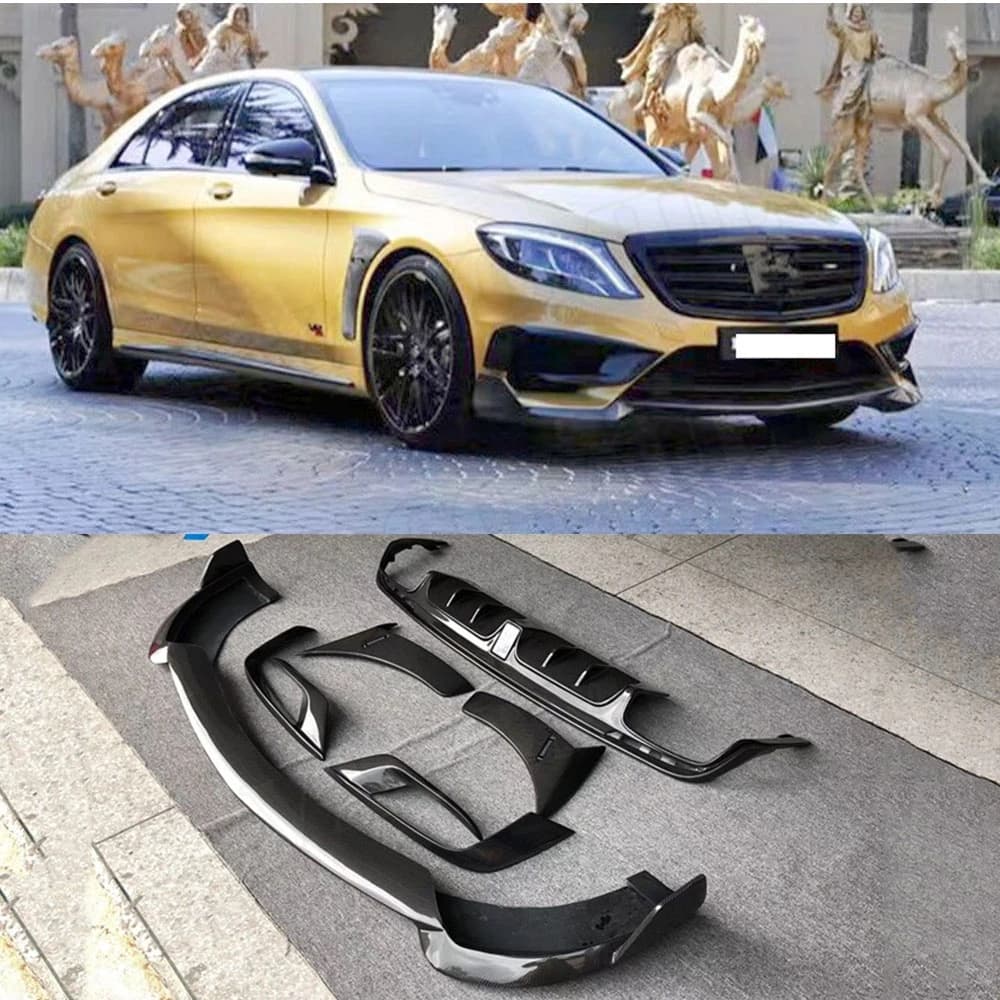 VACOMUL Carbon Fiber Front Bumper Lip Rear Diffuser FogLamp Frame Side Fender For Benz S Class W222 S63 S65 2014-2017 BodyKit