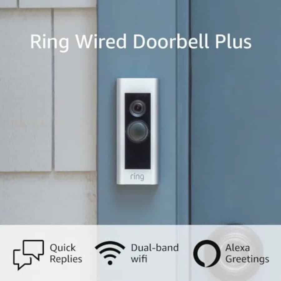 Campanello Video Ring Wired Plus Come Nuovo con Ring Chime Pro per Sicurezza Domestica, Nero, Video Migliorato e Audio Bidirezionale