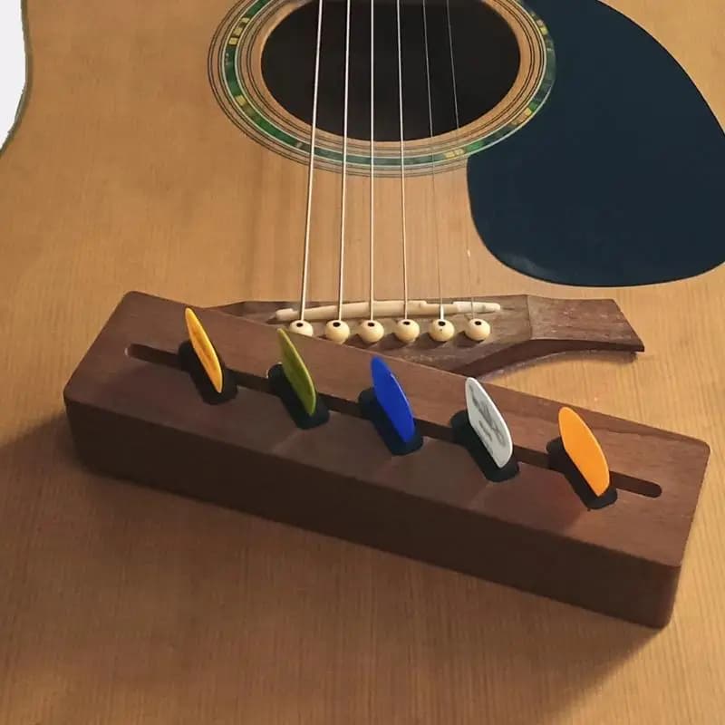 Scatola porta plettri per chitarra in legno massello con fessure precise e porta plettri decorativi con luce a LED Accessori per