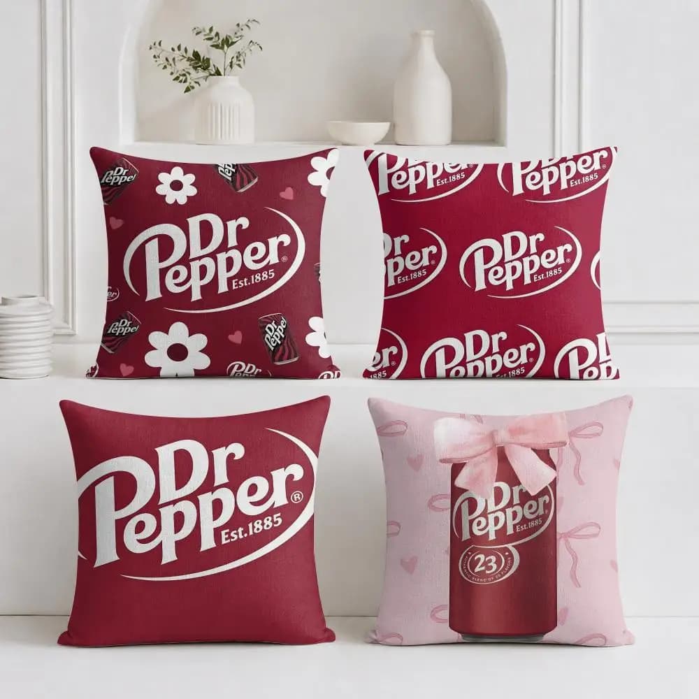 Fashion Hot D-Dr PepperS Cushion Cover Organic Linen Square Pillow Case Durable Non-Allergenic And Kind To Skin