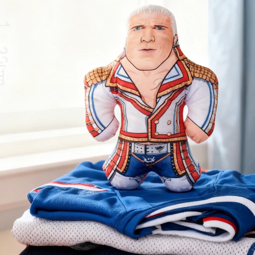 Peluche di Cody Rhodes, Giocattolo Morbido Imbottito, Cuscino Regalo per Bambini, Ragazzi e Ragazze, Bambola a Tema Motociclistico