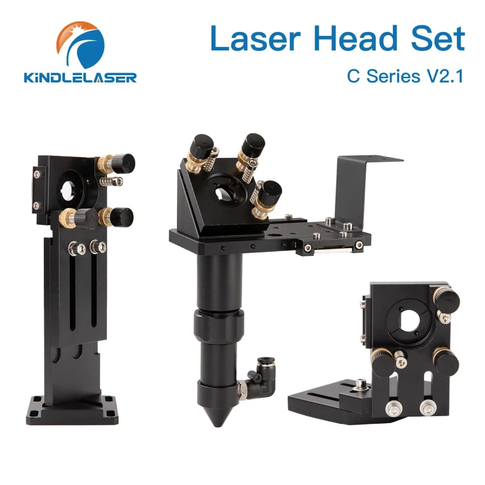 Testa laser CO2 KINDLELASER serie C Dia.18 FL38.1 e Dia.20 FL50.8 / 63.5/101.6mm Supporto per macchina da taglio per incisione laser (nero)